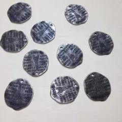 アンティークパーツ 英字プレートセット 金古美