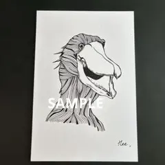 ハシビロコウ ペン画 イラスト アート 原画