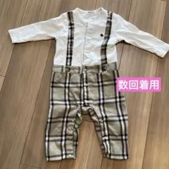 M*☆様 ロンパース・カバーオール ホワイト・チェック柄