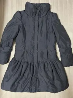 24AW アンタイトル ダウンコート リブニット ハーフコート ネイビー 