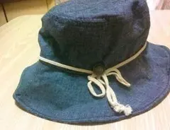 デニム風の紐飾り帽子