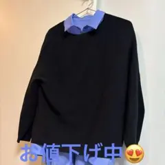 クルーネック長袖ニット