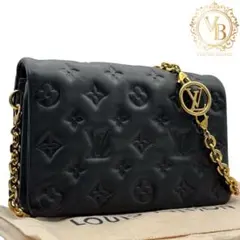 【未使用に近い】ルイヴィトン ポシェットクッサン チェーンショルダーバッグ 黒 LOUIS VUITTON（ルイ・ヴィトン） ショルダーバッグ ポシェット