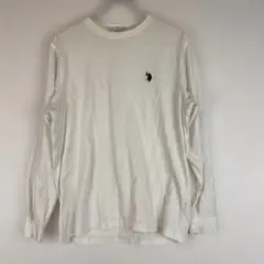 【U.S. POLO ASSN. 】ワンポイントホワイト 長袖Tシャツ サイズM