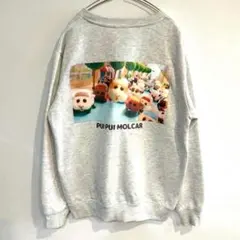 【プイプイモルカー】トレーナー バックプリント 裏起毛 長袖 綿混 M