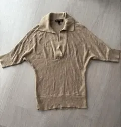 レディース半袖　Banana Republic ニットポロシャツ ベージュ XS