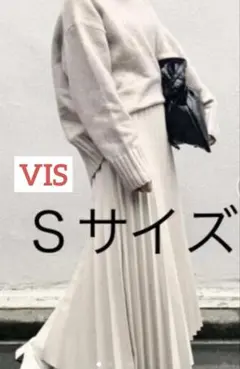 ViS エコレザープリーツスカートSサイズ