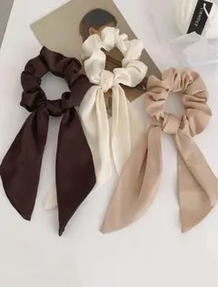 【SALE】シュシュ リボン　3点セット　ヘアアクセサリー《数量限定》即購入可