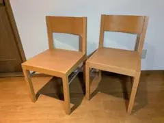 ■送料込■無印 ダイニングチェア ブナ材 木製イス 廃盤品 2脚セット 椅子