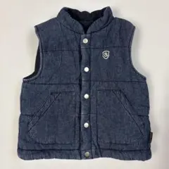 アプレレクール ダークデニム 中綿ベスト 100cm フロントポケット付き