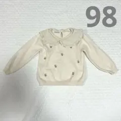 ZARA キッズ　花柄刺繍ニット　98