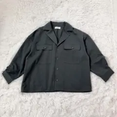 remer リメール　ルーズオープンカラーCPOシャツ　ジャケット　厚手　グレー