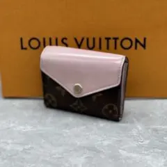 イニシャル無☆ルイヴィトン ゾエ ローズバレリーヌ 三つ折り財布 