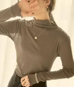 classicalelf　2wayメロウシアー素材トップス　ブラウン