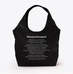 0200 スタンダードプロダクツ エコバッグ ロングロゴ 保冷 黒 ショッピ