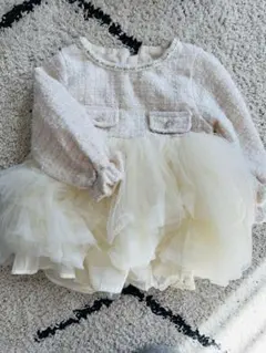 ツイード&チュールワンピース