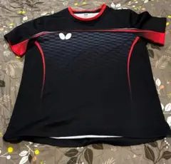 Butterfly 卓球ウェア M size黒/赤 ハニカム