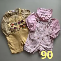 ミキハウス オーバーオール＆ブラウス4枚セット