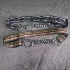 犬用チェーン付き首輪 2本セット