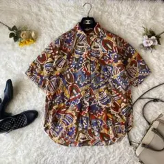 【希少】デザインTシャツ レトロTシャツ 総柄 ヴィンテージ 個性的 おしゃれ