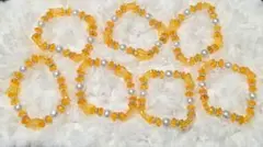 カラフル　子供用ビーズブレスレット　キッズ　セット　オレンジ