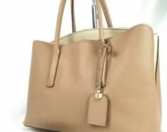 美品／保管袋付　ケイトスペード マルゴーサッチェル バッグ ベージュ✖️白