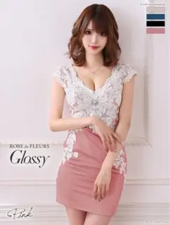 ROBE de FREURS ラメ刺繍×ラグジュアリータイトミニキャバドレス