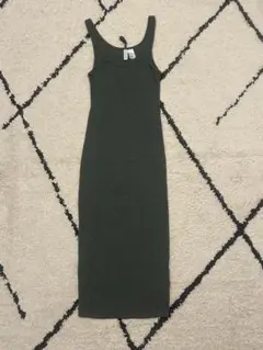 H＆M ダークグリーン タイトノースリーブワンピース XS