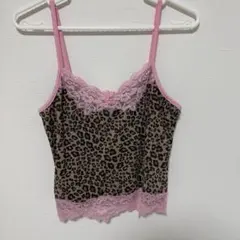 ヒョウ柄レースキャミソール