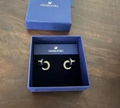 Swarovski ゴールド フープピアス