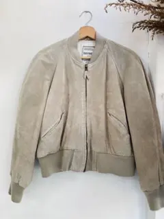 90's EASTBOY ベージュ スエード ボンバージャケット