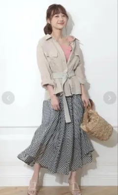 Mystradaエアリーチェックプリーツスカート ¥24,200