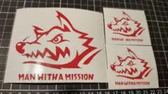 Manwithamission カッティングステッカー ３枚セット レッド