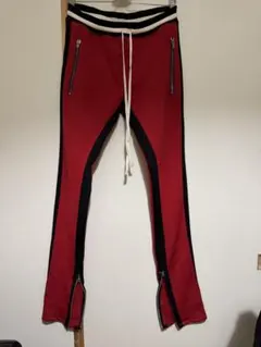 지금 판매! FEAR OF GOD 조거 팬츠 레드 블랙