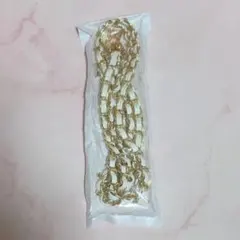 スマホストラップ ショルダーバッグチェーン ゴールド金属製ストラップ ホワイト