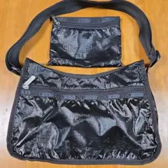 LeSportsac クラシックホーボー ショルダーバッグ ポーチ付 ブラック