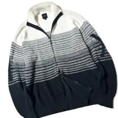 【美品】アルマーニエクスチェンジ　グラデーション　ニットカーディガン　ジャケット