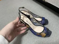 DIANA ネイビー マルチカラー ハイヒール