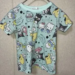 Sanrio サンリオ 半袖Tシャツ ミントグリーン キティ シナモ ポムポム
