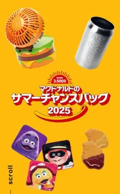最終値下！抜き取りなし！マクドナルドサマーチャンスバッグ2025