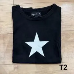 最終値引き！agnes b. スタープリント Tシャツ ブラック T2