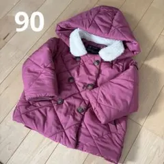 プティマイン　バックフリル中綿ジャケット　ディープピンク　90