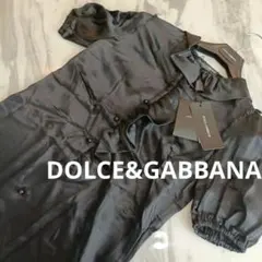 h100　ドルチェ&ガッバーナ シルクブラウス フリル ブラックのサムネイル