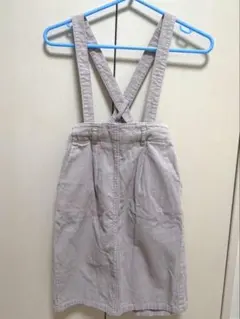 グレー サスペンダー付きジャンバースカート