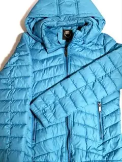 【2000円引き】 取り外し 可能 フード 付き ダウン ジャケット S ブルー