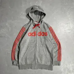 00s old adidas ジップパーカー y2k cityboy グレー L