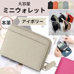 5色展開★アイボリー お洒落 コインケース ミニ財布 小銭入れ スキミング防止