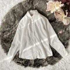 EAST BOY イーストボーイ　長袖シャツ（9号）白　ロゴ刺繍　ワンポイント