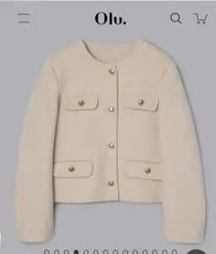 ゴールドボタンノーカラージャケット　olu.