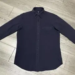 UNIQLO/ネイビー ボタンアップ長袖シャツ/M